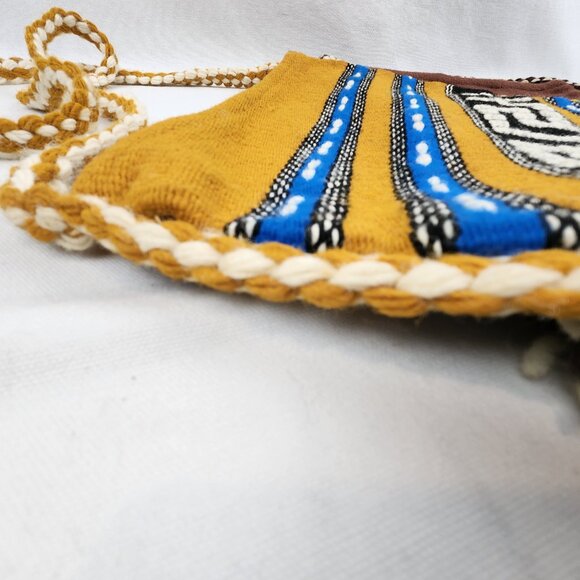 Handmade Woven Crossbody Bags Set | Greek Key Tribal Pattern Boho Tassel Accent - Picture 6 of 16